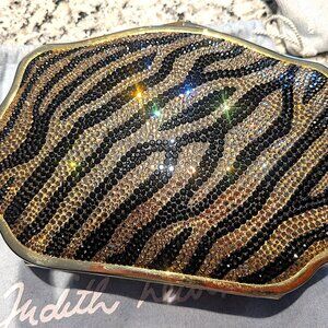 Judith Leiber Bag -- Vintage Minaudiere -- Crystal-Encrusted Tiger Stripes